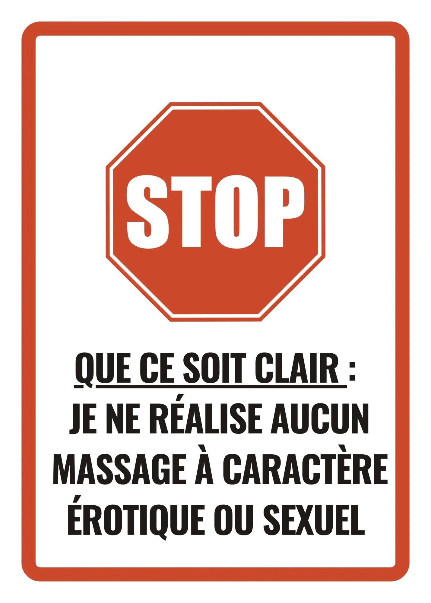 Limites de mes pratiques : Rien d'érotique ou sexuel